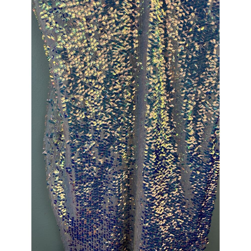 Fashion Nova Keep Your Shine Blush Pink Sequin Lined Dress Sz L Hoco Strappy - Picture 8 of 12